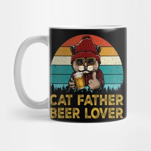 Father's Day Cat Father Beer lover Tshirt Mug